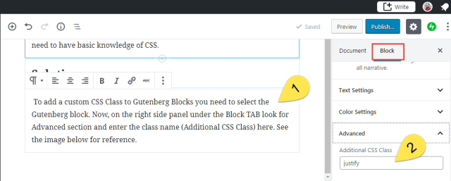 How to add a custom CSS Class to Gutenberg Blocks