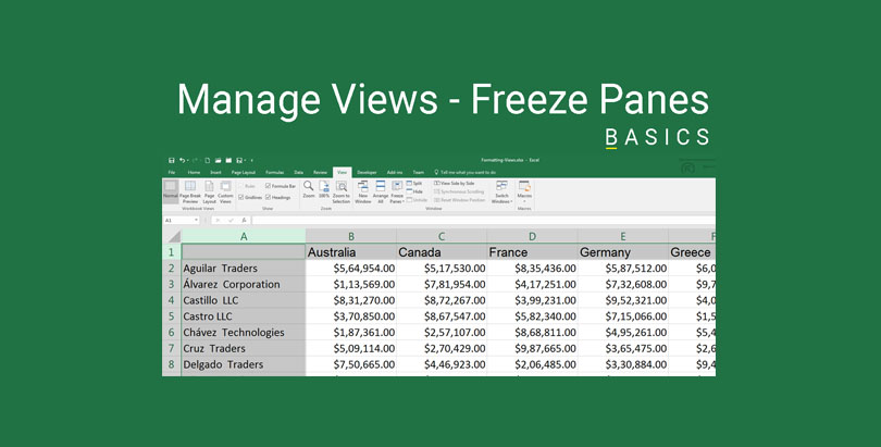 Excel Freeze Panes Demonstration
