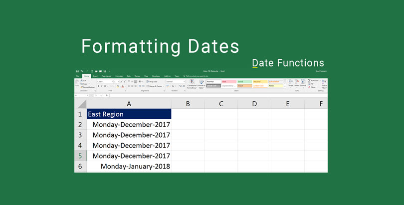 Formatting Dates in Excel