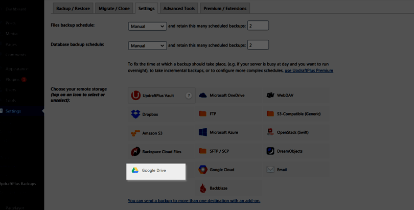 updraftplus wordpress backup plugin