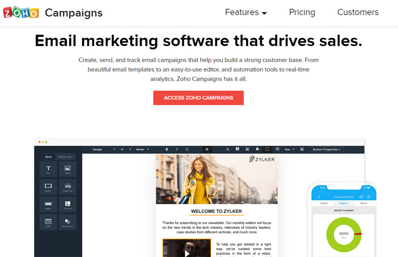 Zoho Campaigns Email Marketing Service