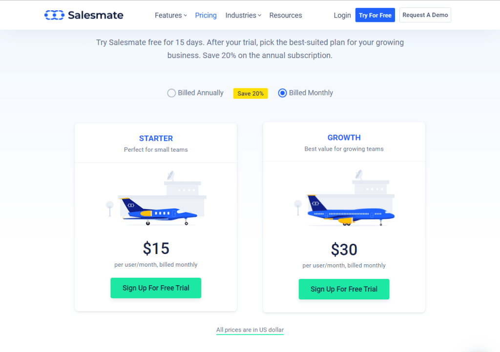 Salesmate CRM Monthly Plans